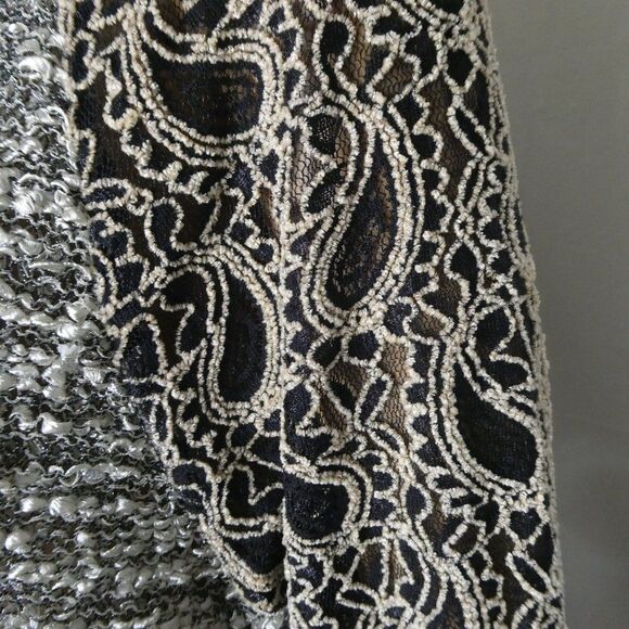 Escio Marled Knit Sweater Crew Scoop Neck Paisley Pullover Large - Picture 5 of 9